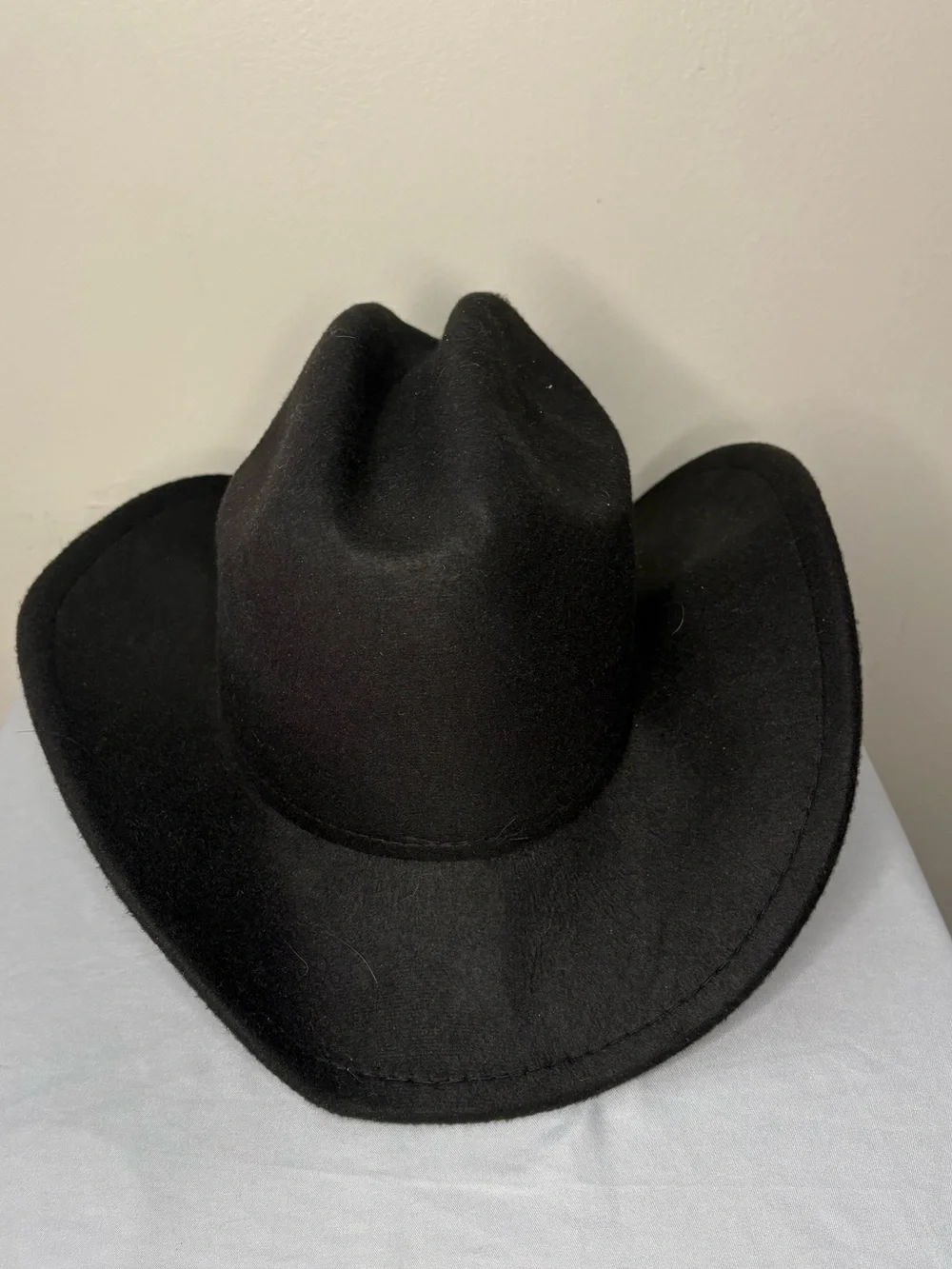 Black Felt Cowboy Hat with Patriotic 250th Anniversary Patch